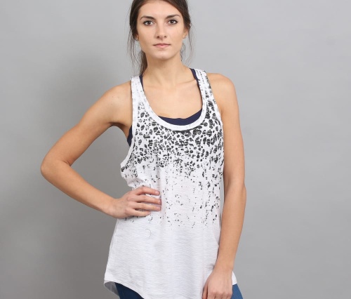 Urban Classics Ladies Long Leo Print Loose Tank